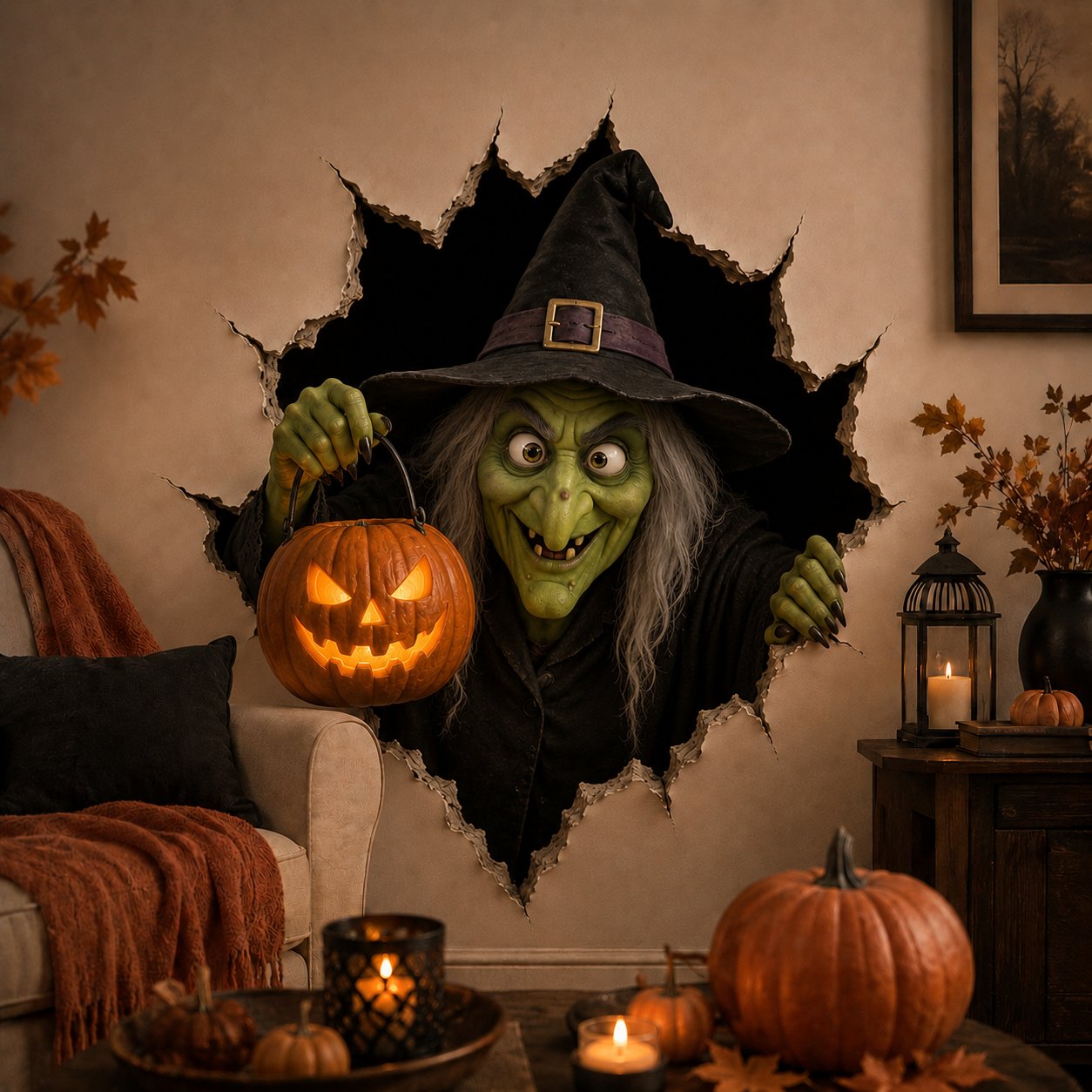 🔥Last Day 50% OFF-Halloween Break-In 3D Wall Decals