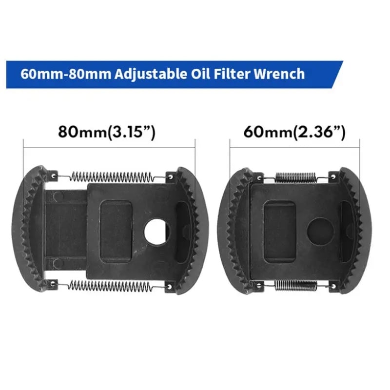 Adjustable Oil Filter Wrench – Universal 60mm-80mm Cap Tool for Spin-On Filters