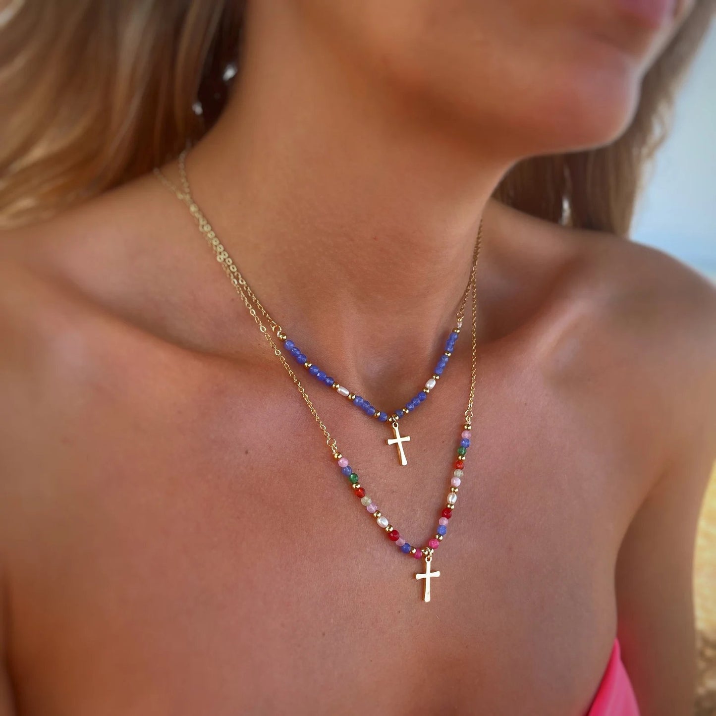 ✝️ 66% OFF Today Only🎁 Beaded Cross Necklace – Faith & Protection