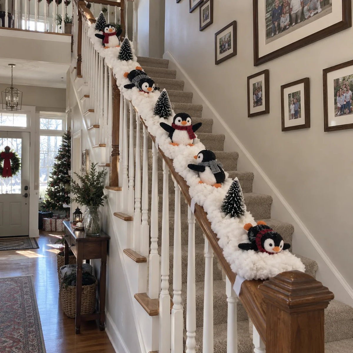 🔥Buy 2 Get 20% OFF🔥Playful Penguin Snowy Stair Railing Decor