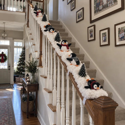 🔥Buy 2 Get 20% OFF🔥Playful Penguin Snowy Stair Railing Decor