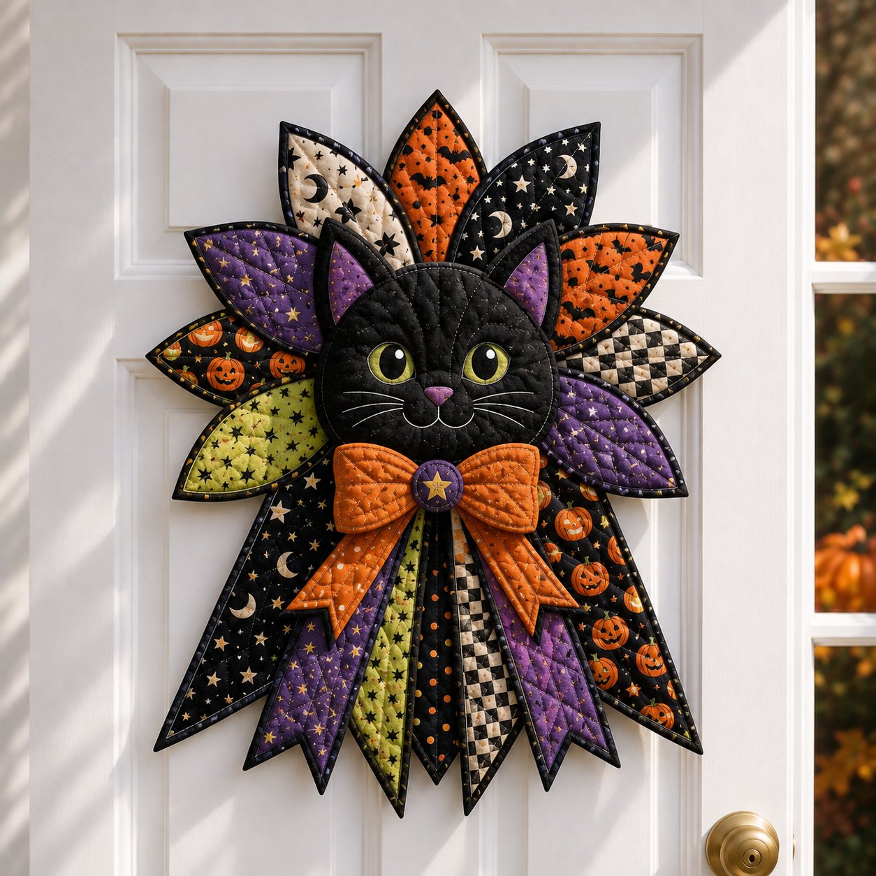 🔥Last Day 49% OFF - 🎃DIY Quilted Halloween Pumpkin Door Hanger Kit(📦Buy 2 Free Shipping)