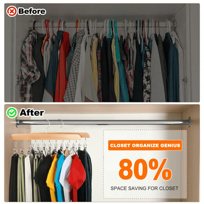 🔥Last Day 49%OFF🔥Closet Organizer with 10 Clips - Space Saving Hanging Closet Organizer