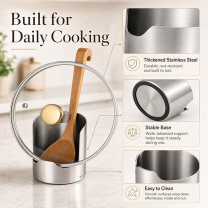 Stainless Steel Utensil Holder & Pot Lid Organizer