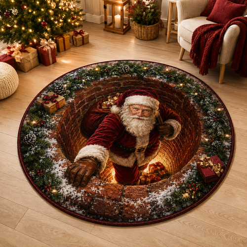 🎄 Christmas 3D Illusion Rug – Portal Floor Decor
