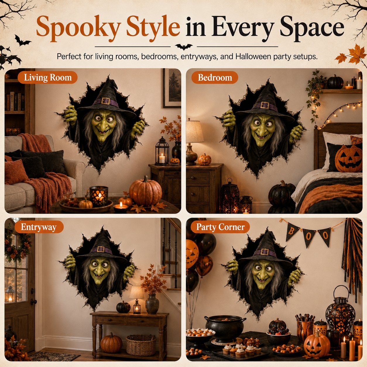 🔥Last Day 50% OFF-Halloween Break-In 3D Wall Decals