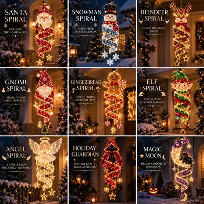 ⏳ Last Day 49% OFF – 🎄Christmas Magic Spiral™ Hanging LED Light Collection – 9 Festive Designs ✨ | Suspended Glowing Characters with Spiral Lights & Hanging Details for Porches, Windows, Entryways & Holiday Displays