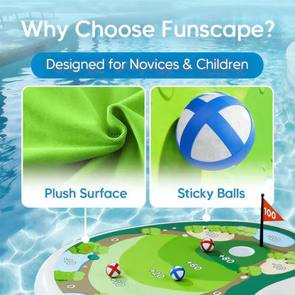 🏌️Inflatable Golf Pool Toys, Fun Swimming Pool Game, Floating Water Chipping Green W/Sticky Balls