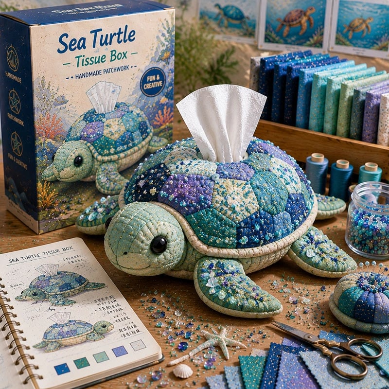 🌟 Crafty Critters DIY Tissue Box Kit – Fun Animal & Ocean Friends!