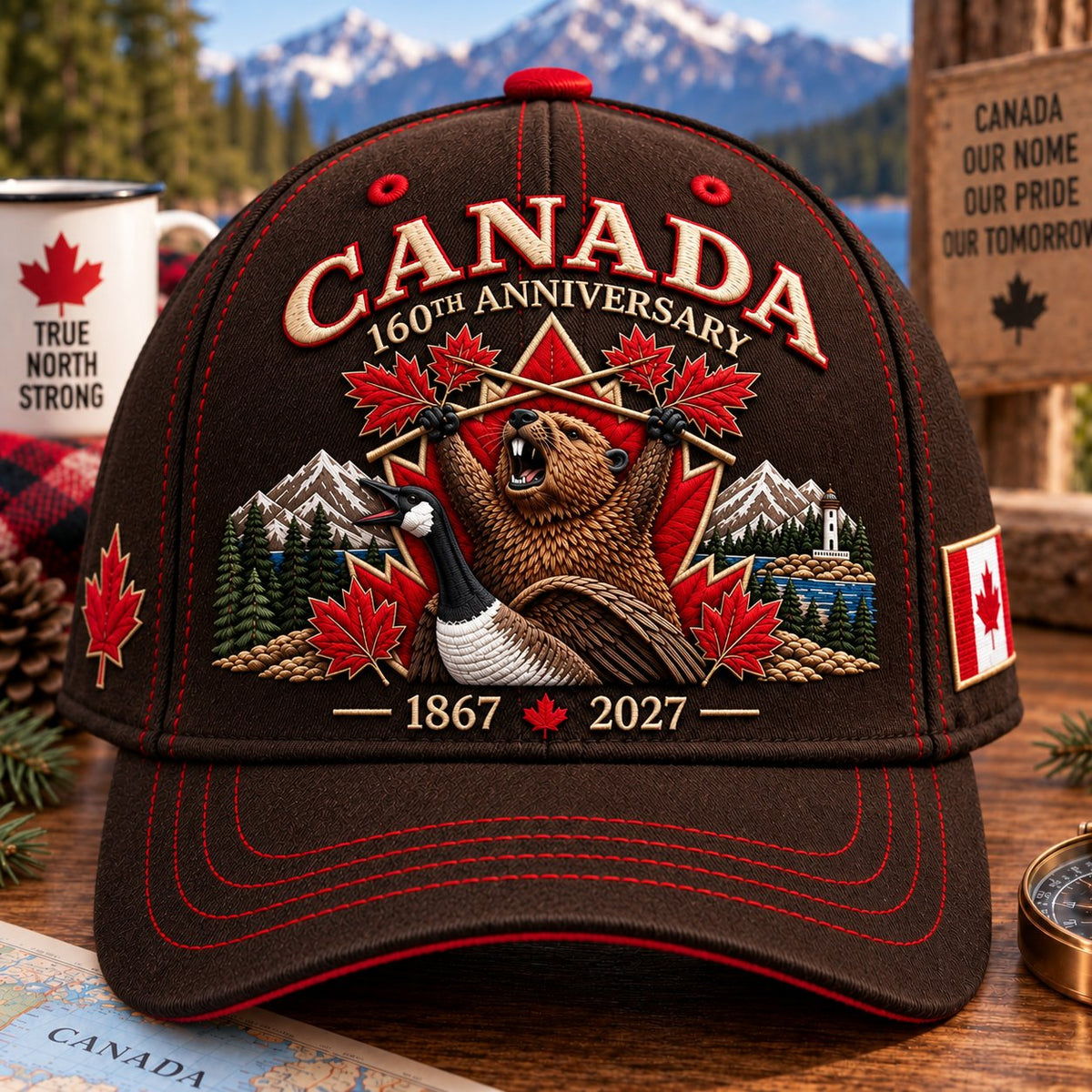 🔥 LAST DAY 49% OFF - 🍁 Canada 160th Anniversary 1867–2027 – Premium Embroidered Heritage Cap ✨ 100% Cotton • Detailed Embroidery • Comfortable Fit