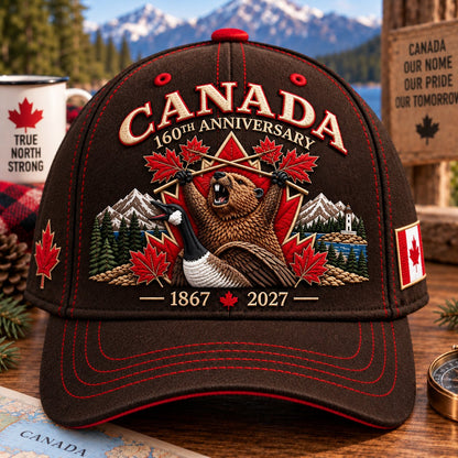 🔥 LAST DAY 49% OFF - 🍁 Canada 160th Anniversary 1867–2027 – Premium Embroidered Heritage Cap ✨ 100% Cotton • Detailed Embroidery • Comfortable Fit