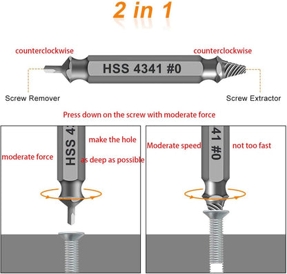 🔥LAST DAY 49% OFF - 🛠️ Stripped Broken Screw Remover, 🔩6 Counts Set Easy Out Bolt Extractor