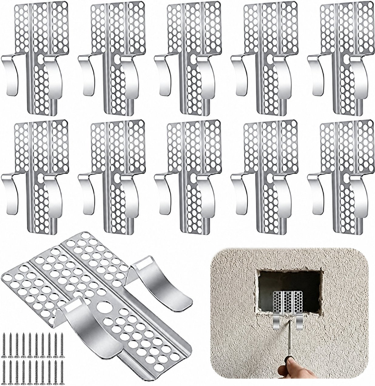 🛠️🔩No-Stud Drywall Repair Clips | Professional Wall Hole Repair Kit