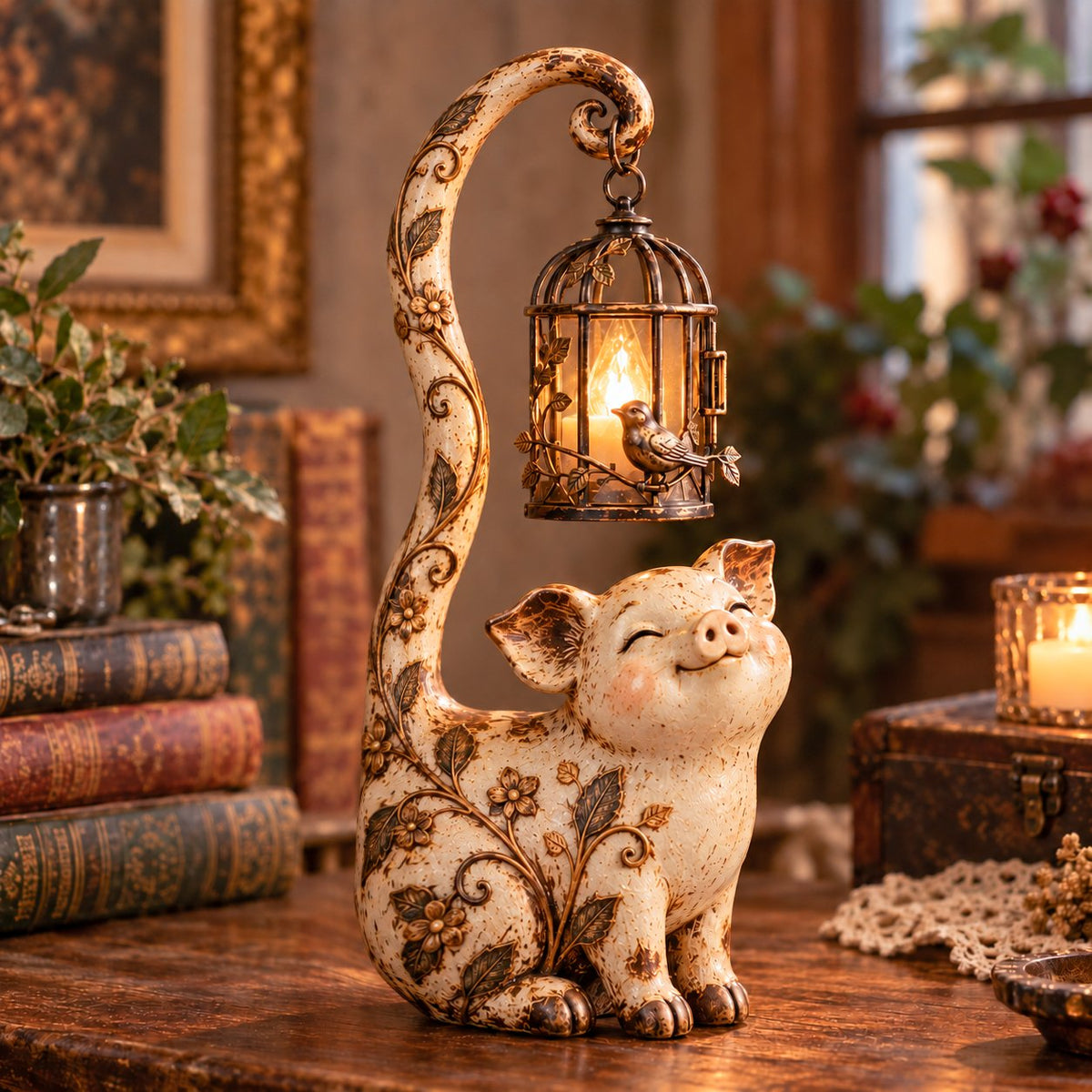 🐈‍⬛Vintage Cat Lantern Sculpture Lamp - A Little Guardian of Warmth, Memories & Cozy Corners✨