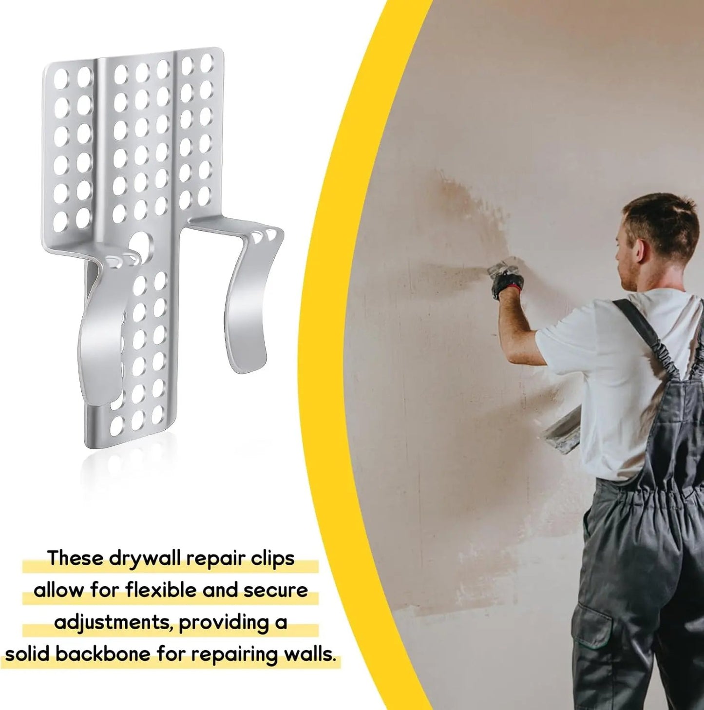 🛠️🔩No-Stud Drywall Repair Clips | Professional Wall Hole Repair Kit
