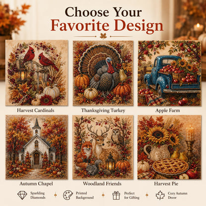 🍂 LAST DAY 49% OFF – Premium 3D Pearl Autumn & Thanksgiving Diamond Painting Art Kit | Luxury Flocked Canvas with Scratch-Resistant Non-Fading Pearl Beads DIY Fall Harvest Decor 🍁🦃💎