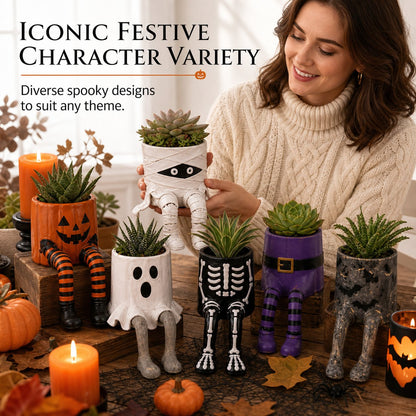 💀🎃Halloween Whimsical Hanging Leg Planter Hand-Painted Resin Succulent Pot💐(📦Buy 3 Free Shipping)