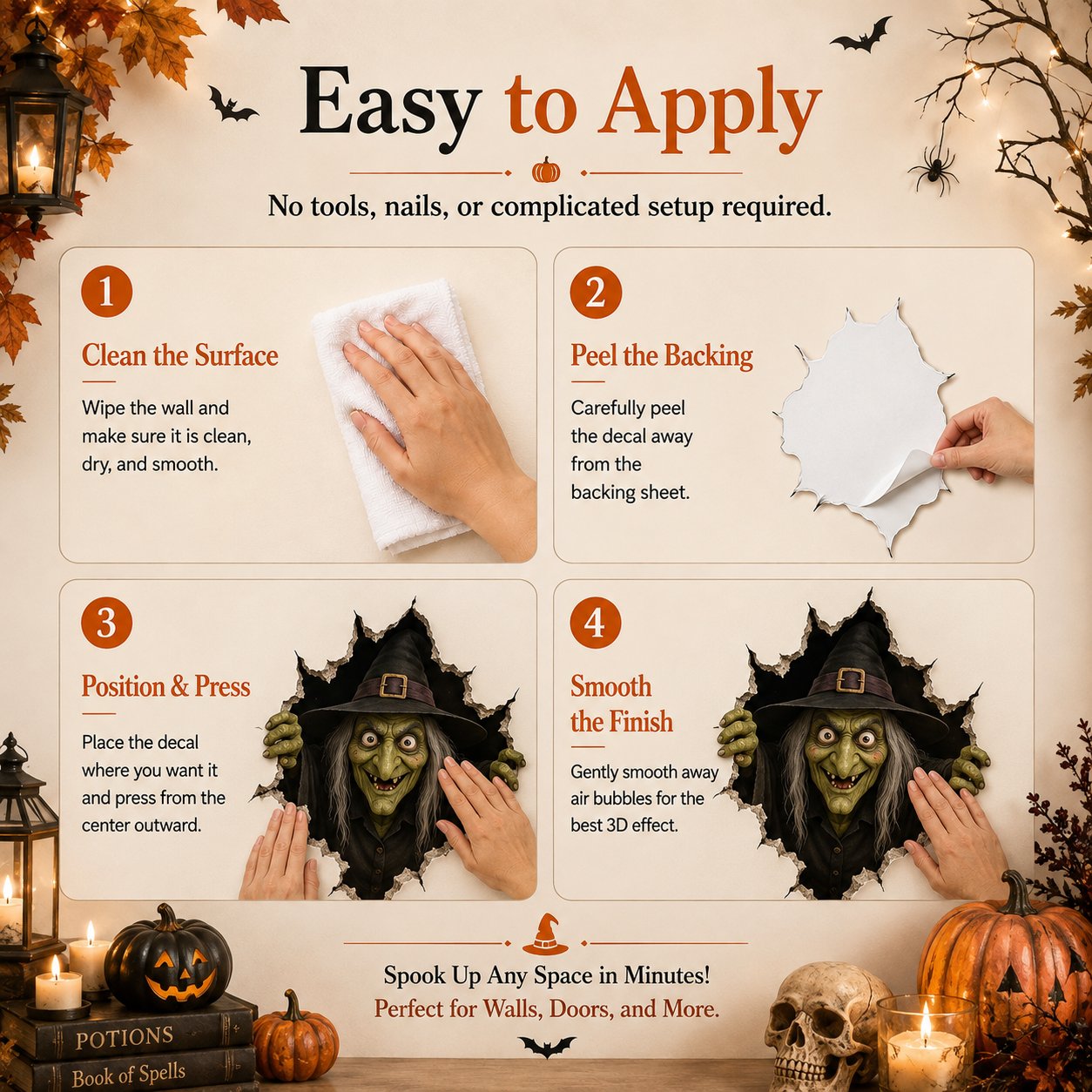 🔥Last Day 50% OFF-Halloween Break-In 3D Wall Decals
