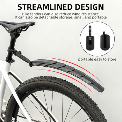 🚲 ROCKBROS Retractable Bike Mudguards - Adjustable Fender Set for MTB & Road Bikes - Instant Mud & Splash Protection