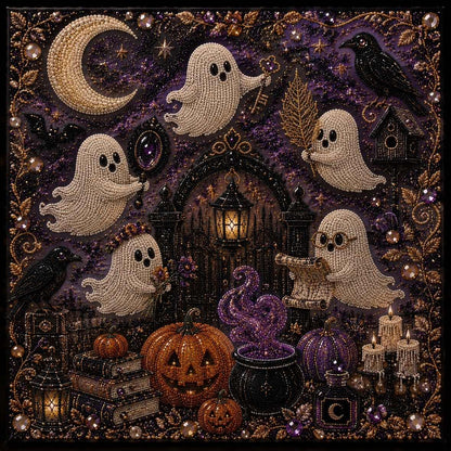 👻 Cute Ghosts Pumpkins 3D Pearl Mosaic Art Kit Halloween Decor (No Mess, Beginner), Age 8+(📦Buy 2 Free Shipping)