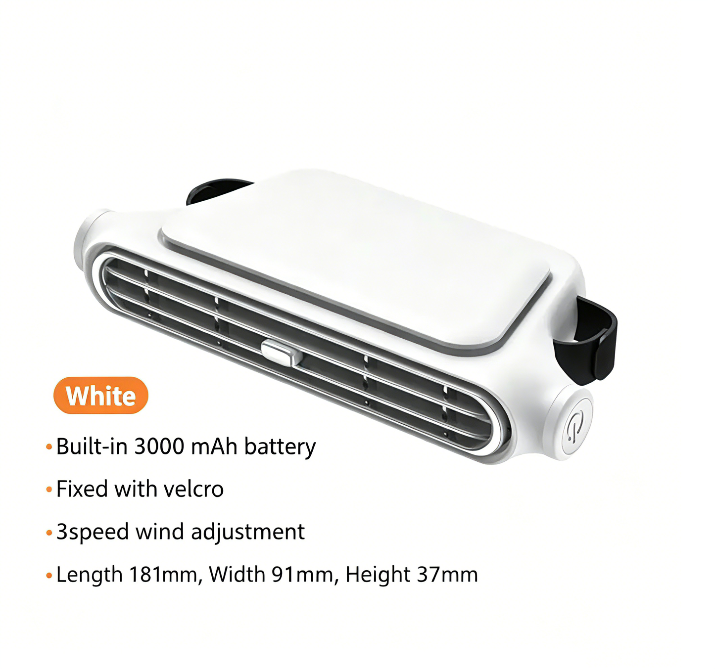 🚗💦Dual-Turbine Silent No-Blade Car Headrest Fan –Rechargeable, 3-Speed Adjustable Ventilation Cooling Fan