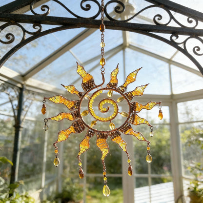 ✨ Sun Spiral Crystal Suncatcher – Handmade Boho Light Catcher | 70% OFF Today 🌞