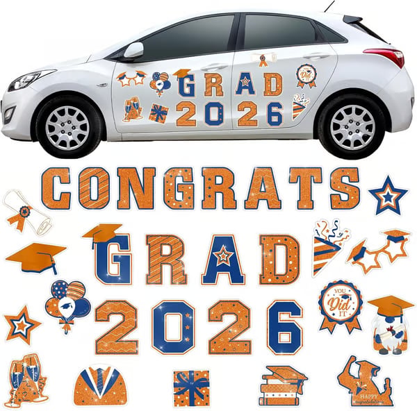 🎓 2026 Grad Car Magnets 🧲 – 30-Piece Set for Celebration Decor (Cars, Fridges & More) 🎁Buy 2 Free Shipping