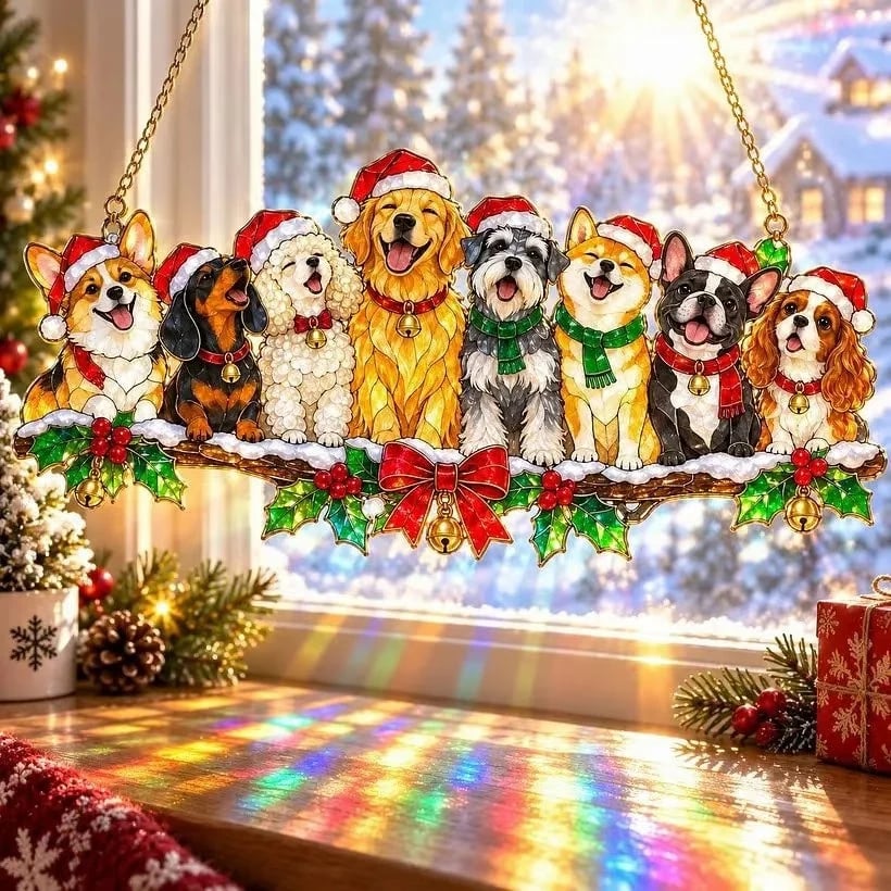 ✨ Whimsical Winter Suncatchers(11 types) | Shatterproof "Stained-Glass" Window Hangings 🎄