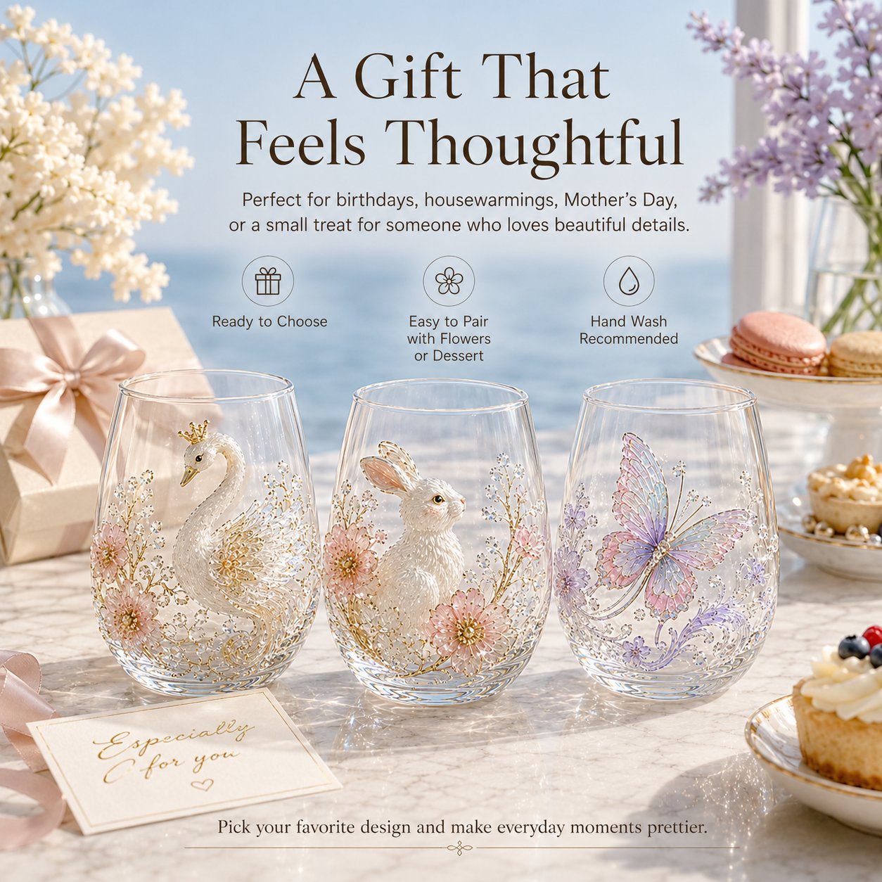 🔥✨ 3D Animal Floral Glass Tumbler | For Prettier Sips, Sunlight-Catching Details, Nature Charm & Elegant Everyday Drink Vibes 🌸🐾