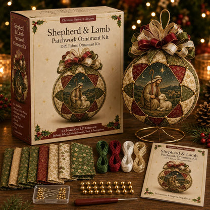 ⏳ Last Day 49% OFF – ✝️ Beginner-Friendly DIY Christmas Nativity Patchwork Ornament Kit Collection | Complete Kit with Coordinated Fabrics, Ornament Form, Decorative Accents & Step-by-Step Guide Included 💕