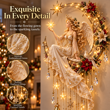 🔥 Last Day 50% OFF –Angel’s Moonlit Starfall™ – Lighted Christmas Angel Wall Decor