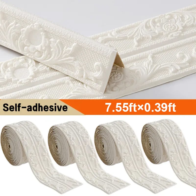 ✨Last Day 50% OFF✨4 Rolls Self-Adhesive Skirting Boards - 90 in Flexible Decorations