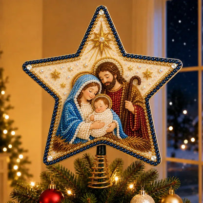 🔥LAST DAY 50% OFF - ⭐ Christian Faith Pearl Diamond Art Christmas Tree Topper Kit