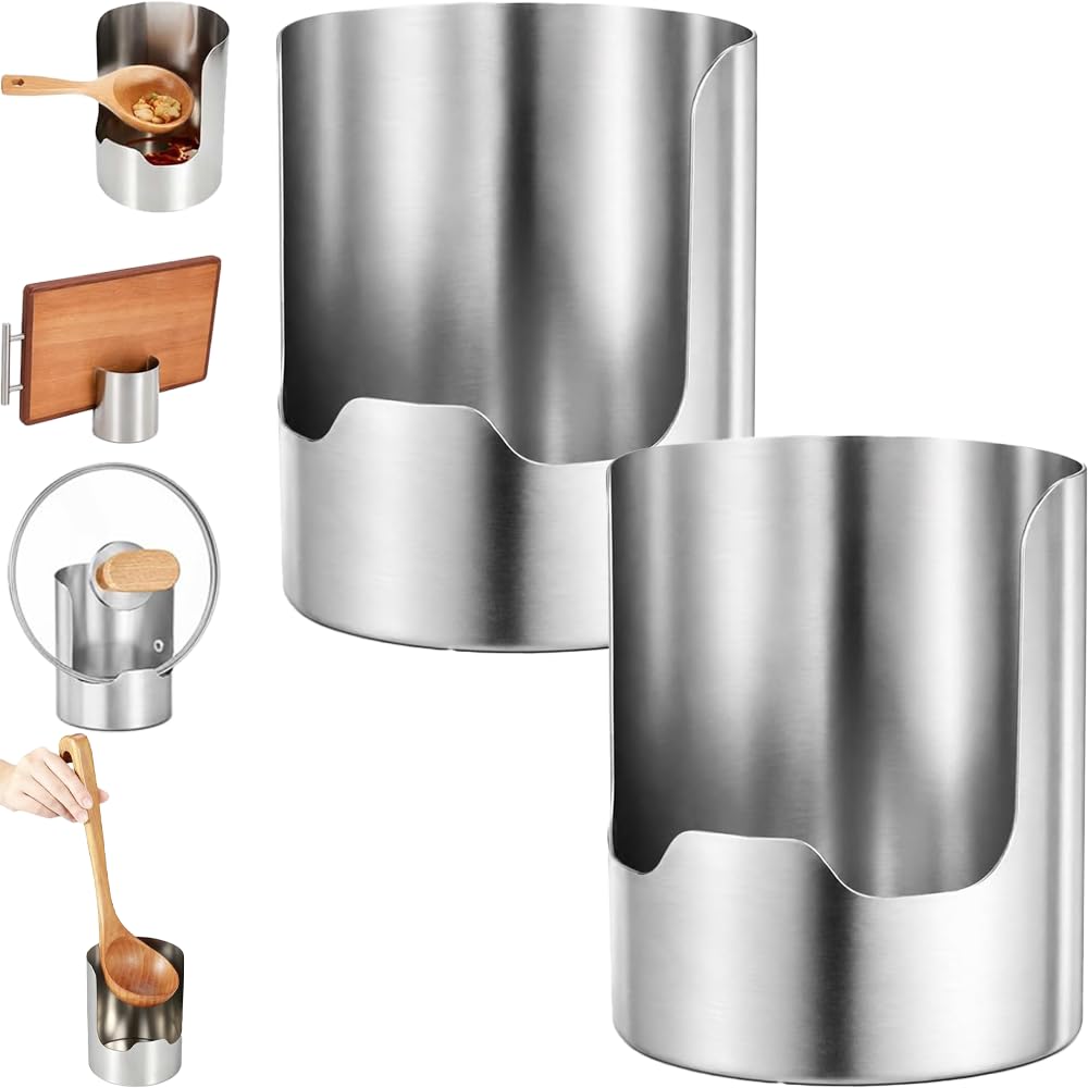 Stainless Steel Utensil Holder & Pot Lid Organizer