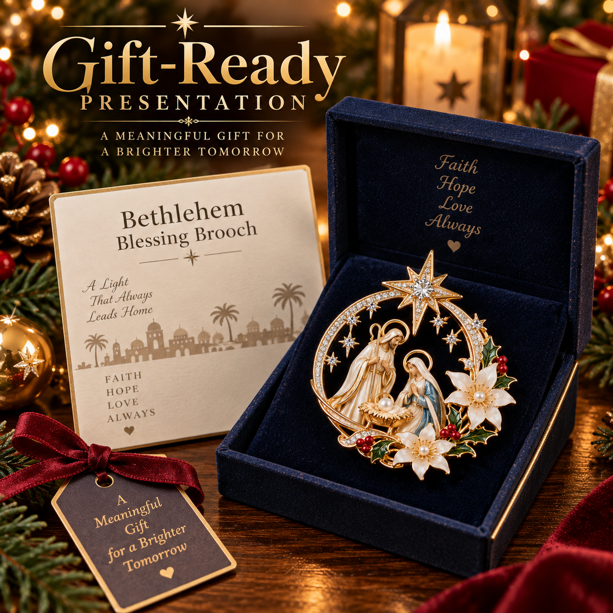 ✨Last Day 49% OFF✨ Bethlehem Star Blessing Brooch™ – Nativity Christmas Faith Gift