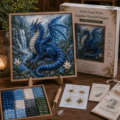 🔥HOT SALE🔥💥🏆Last Day Buy 2 get 1 free🐉 Mythic Dragon Realms 3D Fabric Poke Art Kit