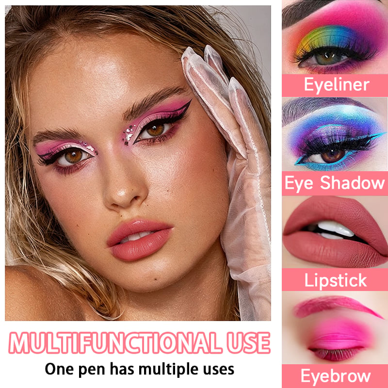 💧12-Pack Waterproof Colored Gel Eyeliner Pencil – Metallic & Shimmer Finishes, Smudge-Proof(Pencil sharpener color is random)