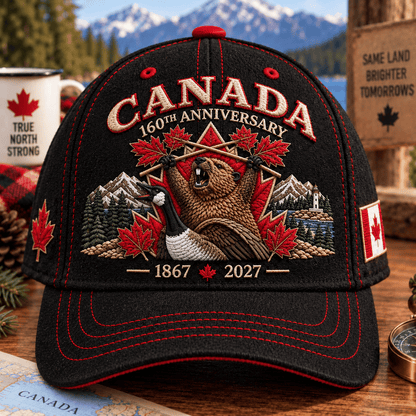 🔥 LAST DAY 49% OFF - 🍁 Canada 160th Anniversary 1867–2027 – Premium Embroidered Heritage Cap ✨ 100% Cotton • Detailed Embroidery • Comfortable Fit