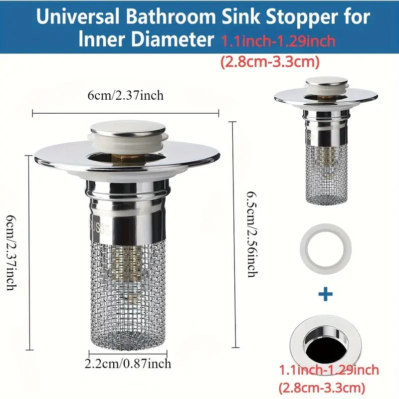 🔥Universal Drain Filter with Stainless Steel Filter Basket
