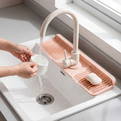 Silicone Faucet Splash Guard – Drip Mat for Sink & Basin