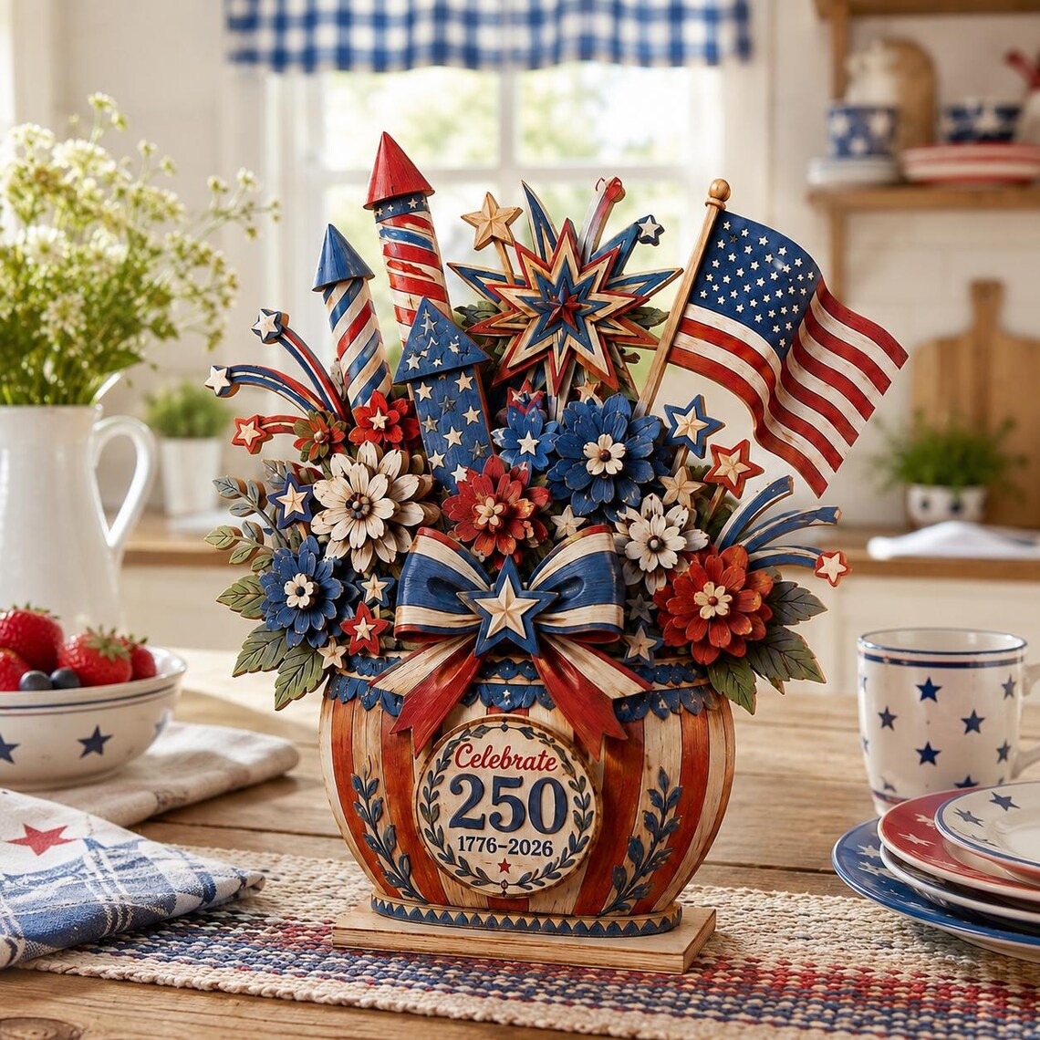 🔥Last Day 50% OFF🔥Personalized America 250 Wooden Centerpiece
