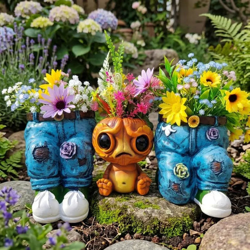 🌸Unique Resin Sitting Planter Cute Animal Flower Pot