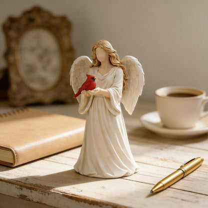 🔥Mother's Day Gift-Red Cardinal Bird Angel Figurine