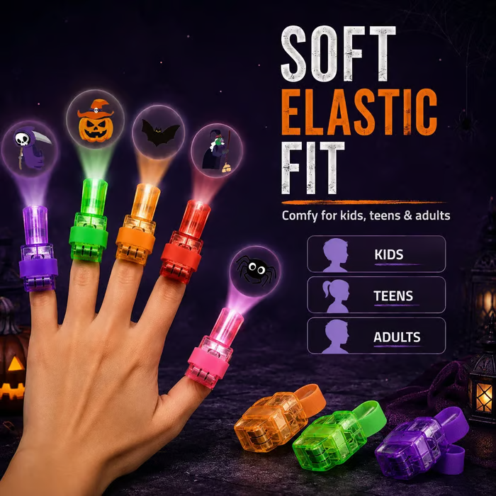 Halloween Pattern Finger Projector Lights - image-6a96e720b4b1e5f041fc607c