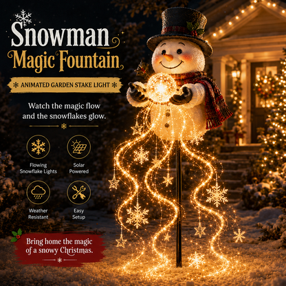 🎄Last day 49% OFF⛄Snowman Magic Fountain™-Flowing Snowflake LED Christmas Garden Light❄️