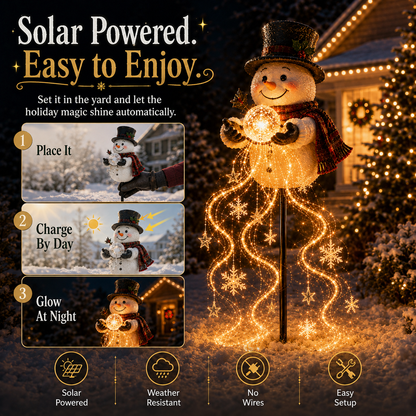 🎄Last day 49% OFF⛄Snowman Magic Fountain™-Flowing Snowflake LED Christmas Garden Light❄️