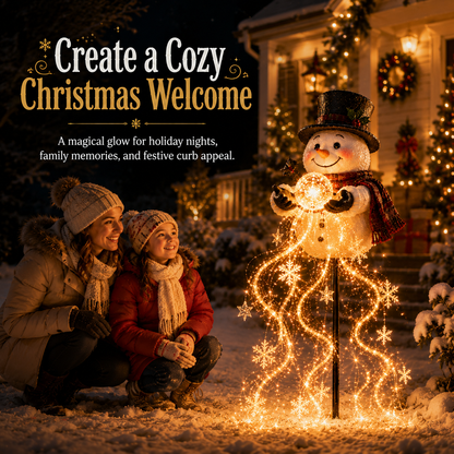 🎄Last day 49% OFF⛄Snowman Magic Fountain™-Flowing Snowflake LED Christmas Garden Light❄️