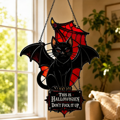🦇💀Gothic Skull & Bat “My Happy Place” Hanging Art✨