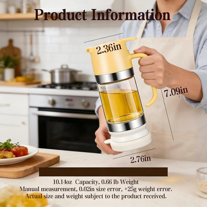 Glass Honey Dispenser Bottle | Press & Pour | No Mess No Drip