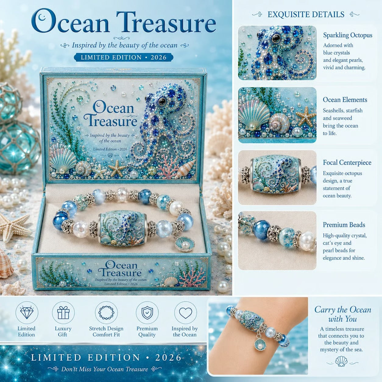 🌊Last Day Promo: 49% OFF - 💙Ocean Theme Charm Bracelet Collection - Inspired by the Beauty of the Sea